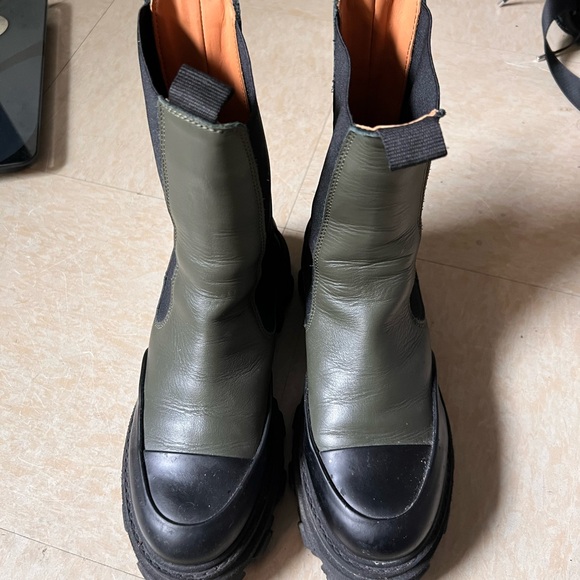 Ganni Shoes - Ganni Green and Black Combat Boots